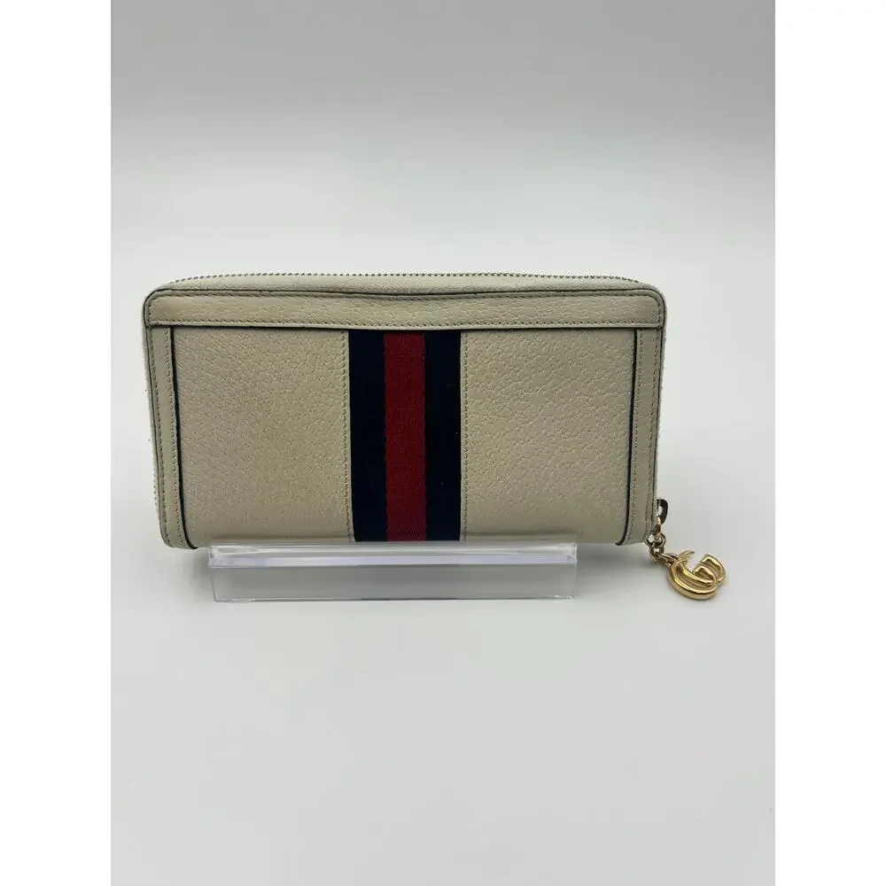 Gucci Ophidia GG Zip Around Wallet Ivory Web Stripe Continental Classic GG EUC - Picture 2 of 5